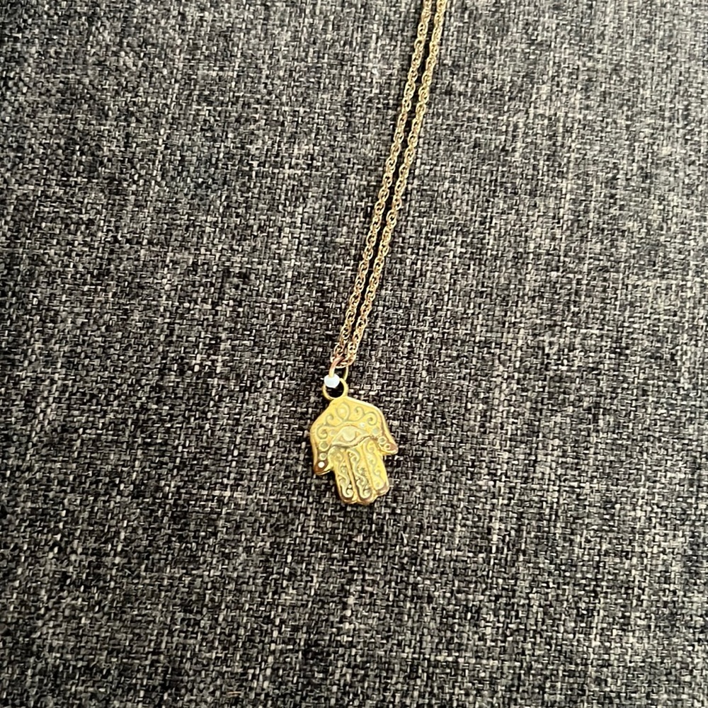 Hamsa Pendant and Chain - costume jewelry